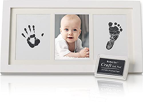 Bubzi Co Baby Handabdruck Fußabdruck Lehm Fussabdruck Set für Neugeborene und Kleinkinder, Baby Geschenk Mädchen Personalisierte Andenken,Baby Kinderzimmer Dekor, Einzigartige Andenken