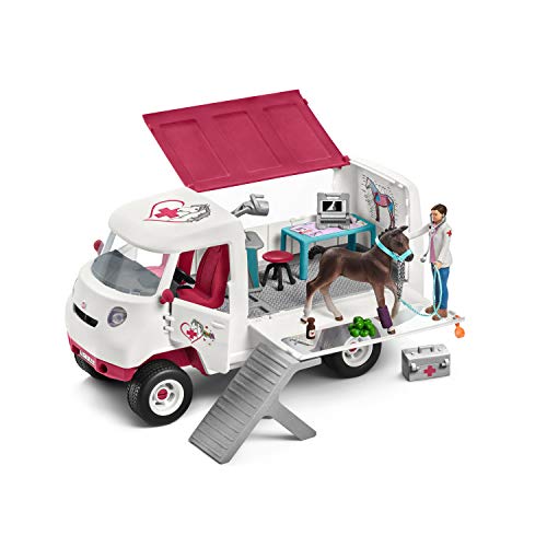 Schleich Horse Club Mobile Veterinarian Clinic Playset for Kids Ages 5-12 with Vet & Horse Toys, 28.96 x 16.51 x 23.11 cm; 110 Grams