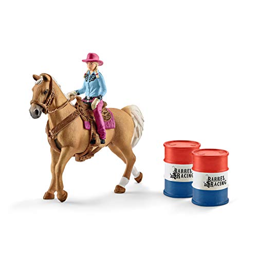 schleich 41417 Barrel racing mit Cowgirl, Spielzeug ab 3 Jahren, Farm World - Spielset