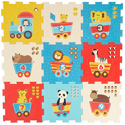 Bieco Puzzlematte, 19 TLG. | Spielmatte Baby | XXL Puzzle Kinder | Krabbeldecke Baby Spielmatte Kinder| Turnmatte Kinder | Kinder Teppiche | Krabbelmatte Baby | Buchstaben Lernen | Spielteppich Junge