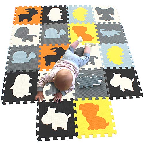 MQIAOHAM puzzelmatten Fuer Kinder spielmatte Baby bodenmatten Schaumstoff schaummatte puzzleteppich Soft Teppich spielmatte krabbelmatte bodenmatte puzzlematte Tiere Mehrfarbig G301018-P058