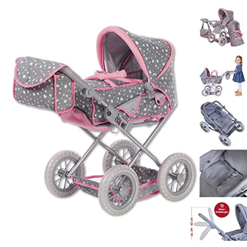 Knorr Toys 63109 Knorrtoys 63109-Puppenwagen Ruby Puppenwagen, Star Grey