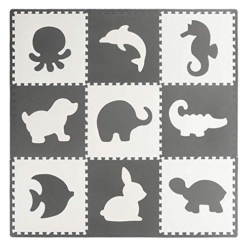 Velovendo® Extragroße & 20% dickere Puzzlematte | Sanfte Baby-Bodenmatte (58,5 x 58,5 x 1,2 cm)