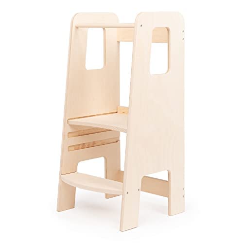 moblì® | Ully Natural Learning Tower | der erste lernturm ab 1 Jahr aus naturholz | verstellbare Fachböden | Entworfen und gebaut in Italien von erfahrenen Handwerkern nach den Montessori-Prinzipien