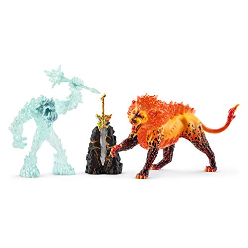 schleich 42455 Kampf um die Superwaffe - Frostmonster vs. Feuerlöwe, für Kinder ab 7-12 Jahren, ELDRADOR CREATURES - Spielset